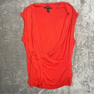 Lauren Ralph Lauren Sleeveless Faux Wrap Around Top Size 1X